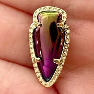 Kendra Scott Skylette Arrow Stud Gold Earrings iridescent blue black purple stud